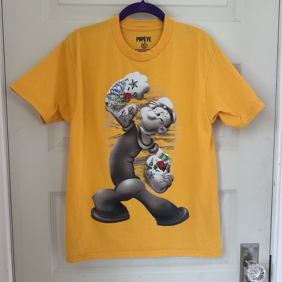 Popeye Other - Popeye Cartoon Graphic T-Shirt Mens Small Yellow Popeye Sailor Vintage Style Tee